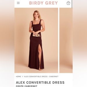 BirdyGrey Crepe bridesmaids dress color Cabernet